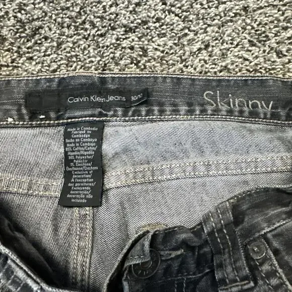 Calvin Klein Womens‎ Jeans Skinny Size 30/10 Dark Denim Pants 33x29 - Picture 3 of 8